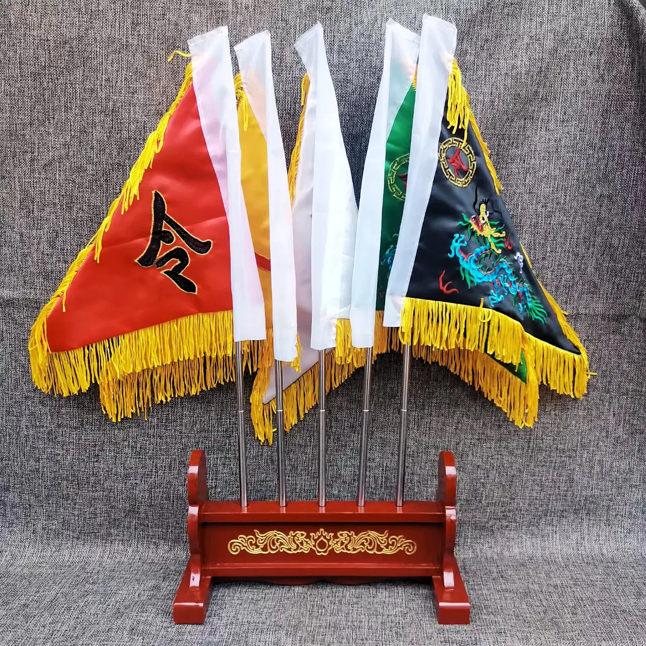 

Telescopic pole, red, flag shelf, flag base, five colors, five dragons, order word flag, national flag of the early Republic