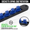 1Pcs 360 Degrees Swivel Socket Organizer 1/4inch 3/8inch 1/2inch Premium Quality Socket Clip Rail Holder Socket Organizer Tools 3