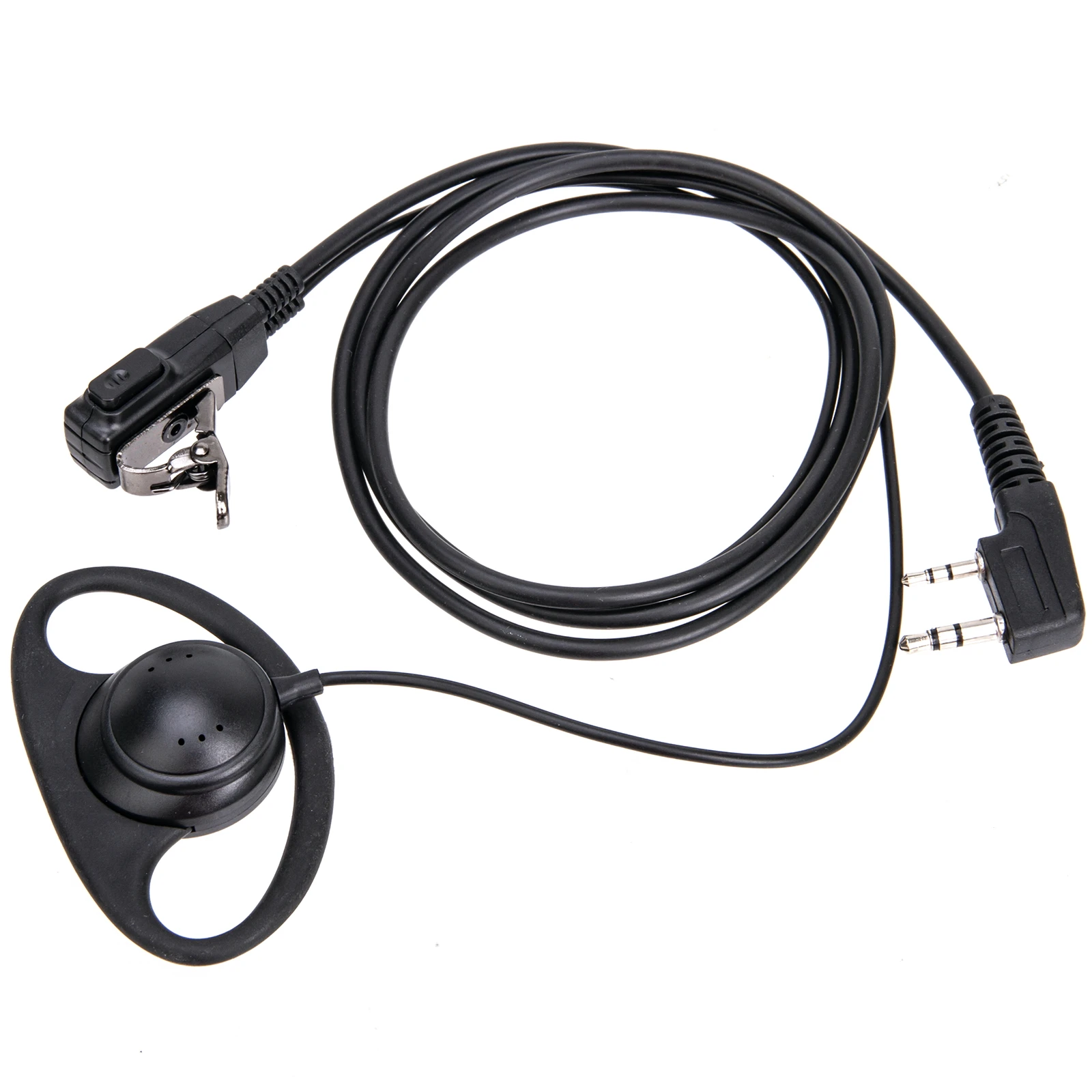 D Shape Soft Ear Hook Earpiece 2 Pin PTT with Mic Headset for UV-5R 888S 777S 666S BF Handheld Walkie Talkie BaoFeng Accessories baofeng uv 5r walkie talkie g shape ear hook earpiece 2 pin ptt mic headset microphone for uv5r 888s 777s 666s handheld radio