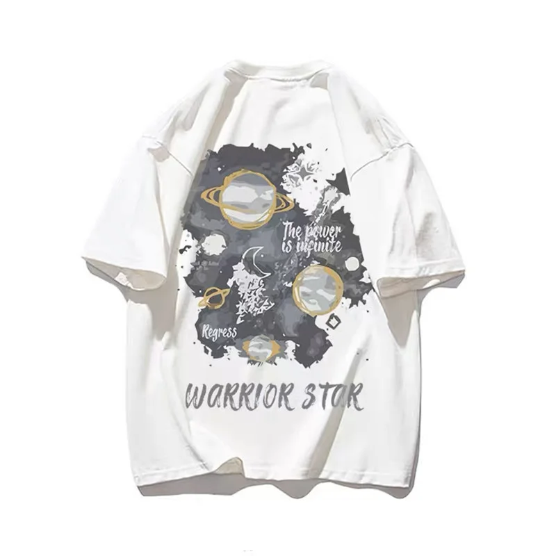 

Футболка с коротким рукавом в европейском и американском стиле ретро, свободные топы большого размера с надписью для мужчин и женщин, лето