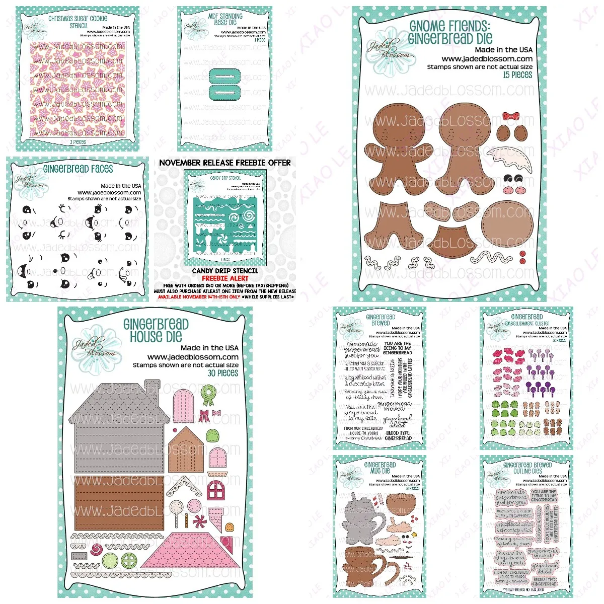 Gnome Friends Gingerbread Holiday Metal Cutting Dies for Crafts and Scrapbooking