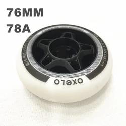 8pcs White Inline Roller Skates Wheels 78A Freestyle Durable Tire 76mm Roller Skate Seba Replace Blading Wheel