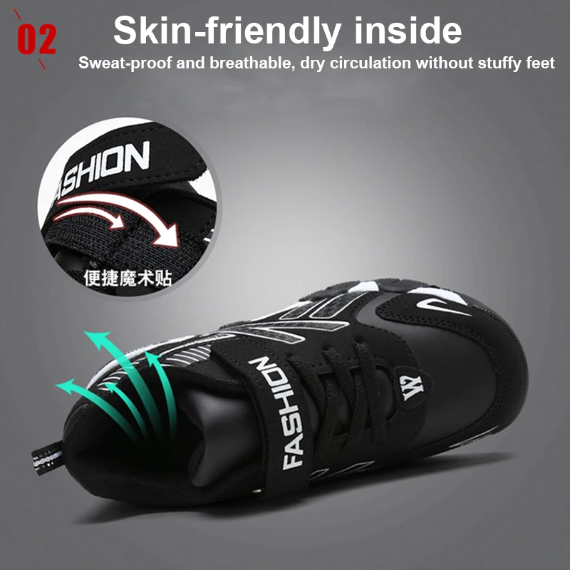 Kids Fashion Sneakers Boys Tennis Shoes Comfortable Leather Running Shoes Lightweight Outdoor Children’s Sports Walking Shoes Best Sellers In Shoes