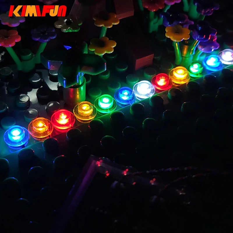 12pcs 1X1 Dot Water Lamp Circulate 8 Modes Building Blocks DIY Multi-Function Light Toy Car Street Tree House Twinkle Brick small wooden blocks