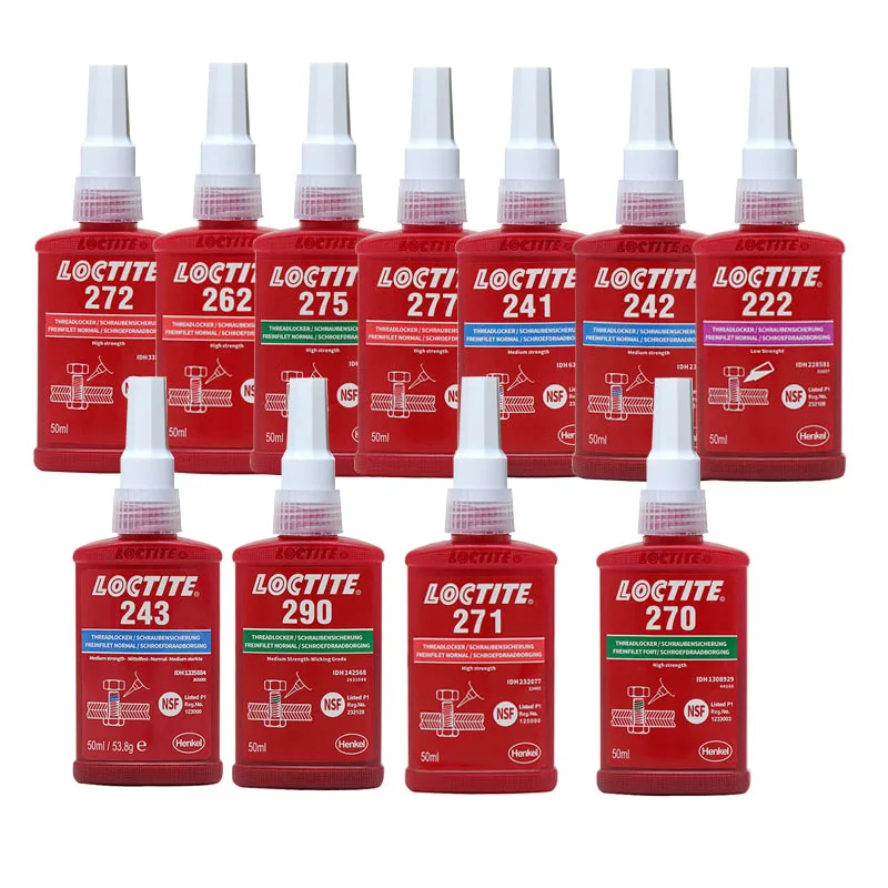 

10pcs 50ml LOCTITE glue 222 241 242 243 thread locking glue 262 270 271 272 277 290 anti-loose screw glue