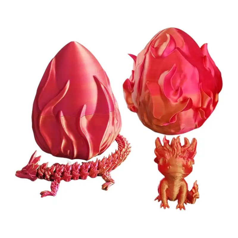 

Яркие игрушки в виде яйца с 3D рисунком дракона с яйцом, настольные игрушки с драконом внутри для домашнего декора, декоративные фигурки с шарнирным рисунком для