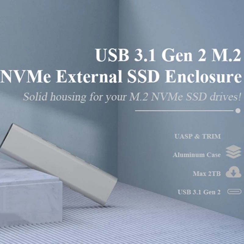 

Корпус NVMe SSD USB 3.1 10 Гбит/с для NVMe PCIE SSD Корпус с поддержкой хранения 2 ТБ Прямая поставка