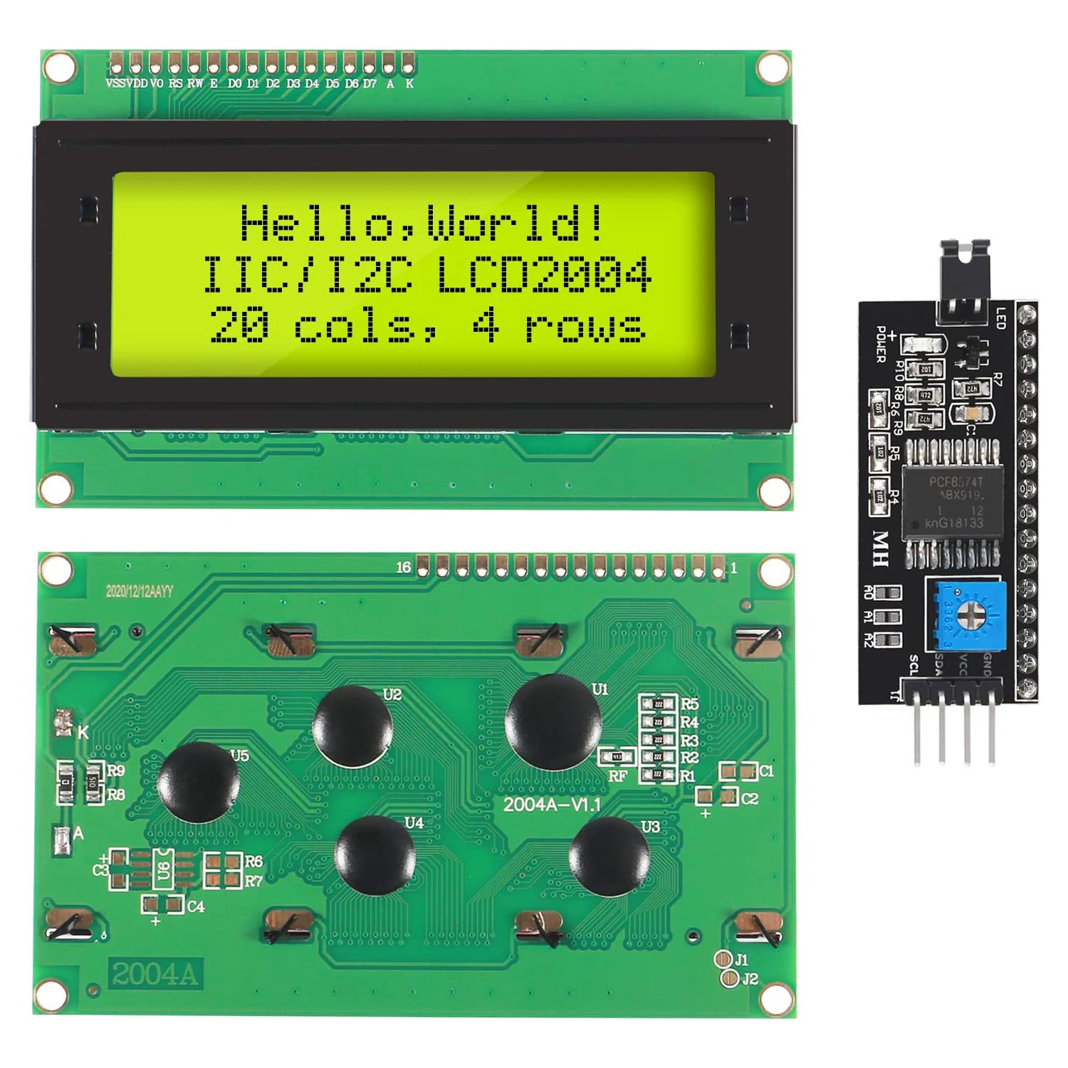 LCD2004 IIC/I2C LCD Display Monitor 2004 20X4 5V Character Blue/Green Backlight Screen LCD 2004 IIC I2C for Arduino