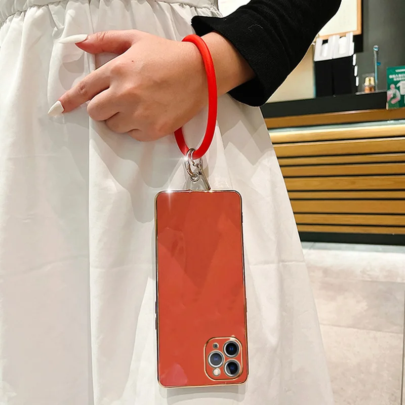 Plating Case For Samsung A34 A54 A53 A32 A33 A22 A13 4G 5G A12 A73 A25 A31 A21S A14 Wristband Bracelet Soft Silicone_voghion.com