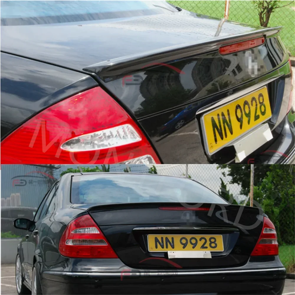 Auto Per Benz W211 E300 E320 E240 Spoiler 2005-2009 Plastica ABS Lucido Colore nero Spoiler posteriore Ala Tronco Coperchio Della Copertura Car Styling - Image 6
