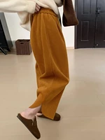 plus Size Women's Comfortable Wide Leg Corduroy Pants Dstring High Waist Loose Fit Autumn Winter Casual Long Trousers