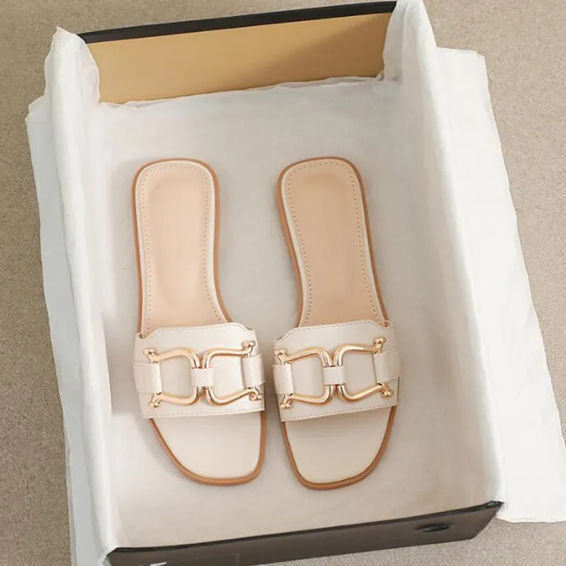 

Fashion Women Slippers Square Toe NEW Summer Slides Ladies Outdoor Flip Flops Zapatillas Mujer Plus Size 43 Chaussures Femmes