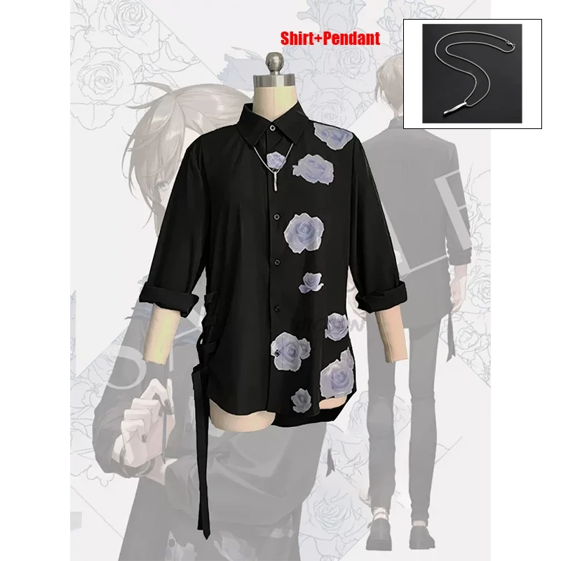 Anime Vtuber Kanae Cosplay Costume Vtuber Nijisanji Kanae Black Daily Clothes Long shirt Role Playing Halloween Gifts Pendant 18