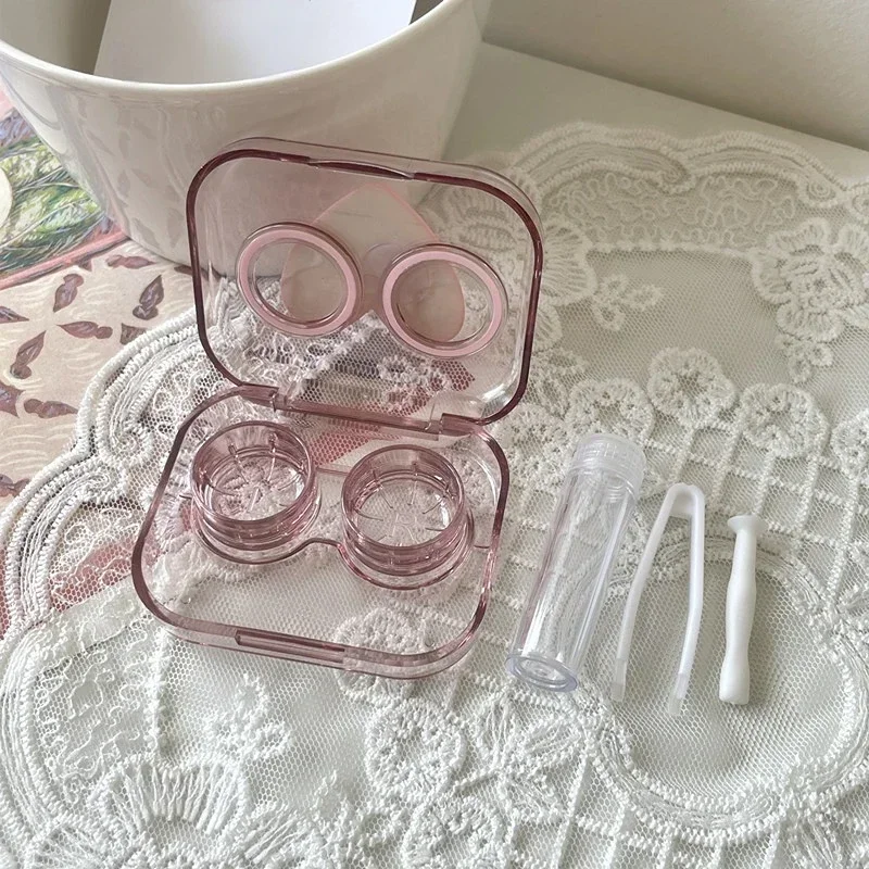 2 Pack Heart Cute Contact Lens Case, Travel Contact Lens Box With Mirror Tweezers Remover Tool Solution Bottle For Outdoor Office Daily Use - View #4