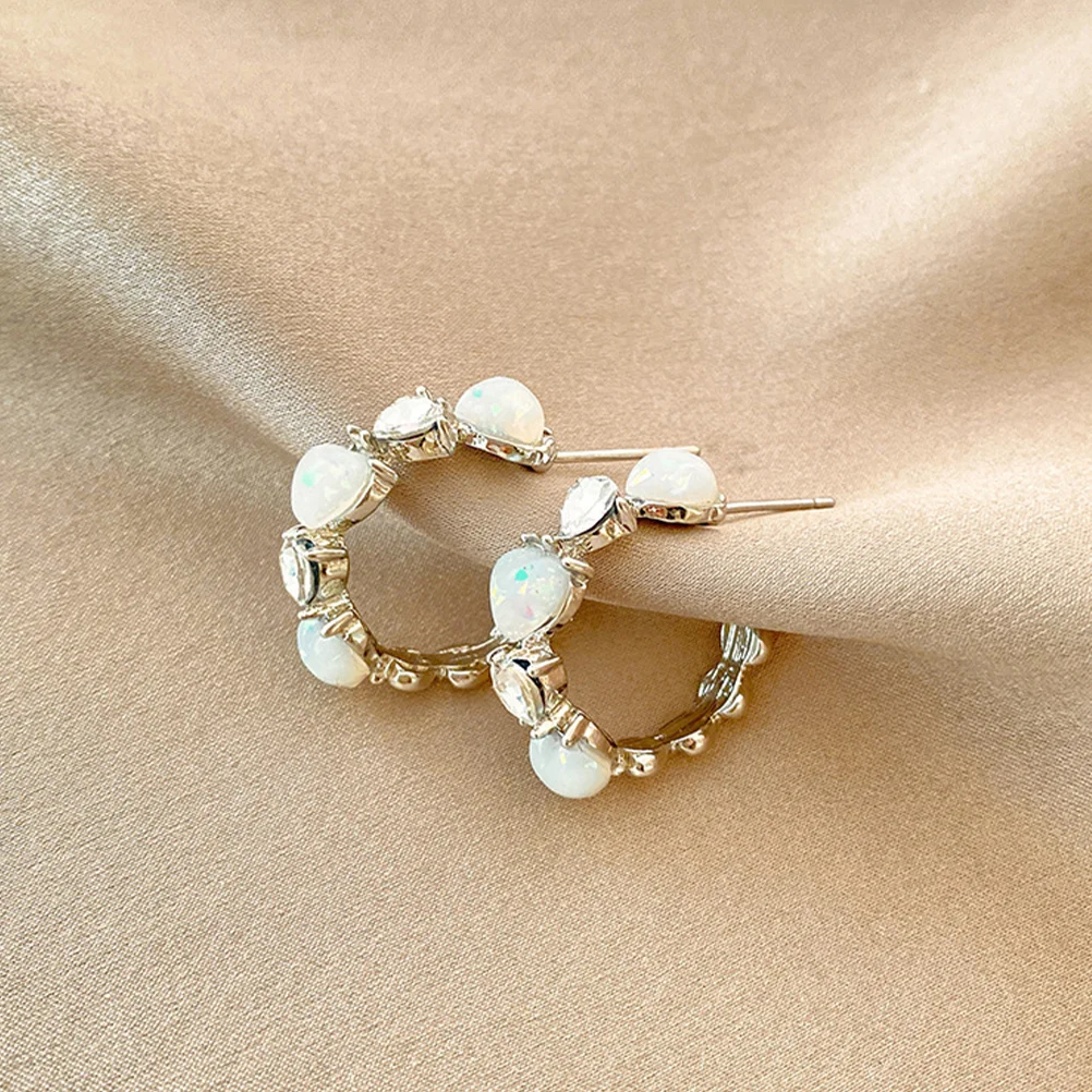 

1 Pair Artificial Pearl And Diamond Earring Women Trendy Earring Sleek Ear Drop Women Ear Jewelry