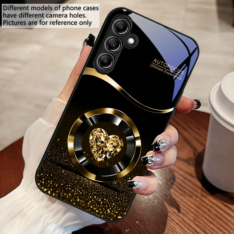 Purple Circle Diamond Glass Phone Case