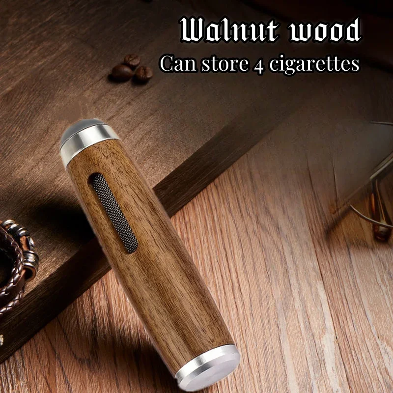 Portable Ashtray Dust-free Smoking Wooden Car Smoke Cigarette Mini Filter Walnut Ash Collector Cigar Storage Box Accessories portable ashtray,cigarettes ashtray,wood ashtray