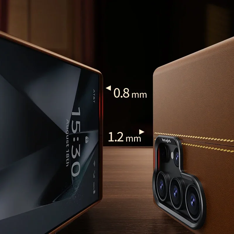 Retro Leather Matte Anti-Fingerprint Case with Magnetic Wireless Charging Compatibility