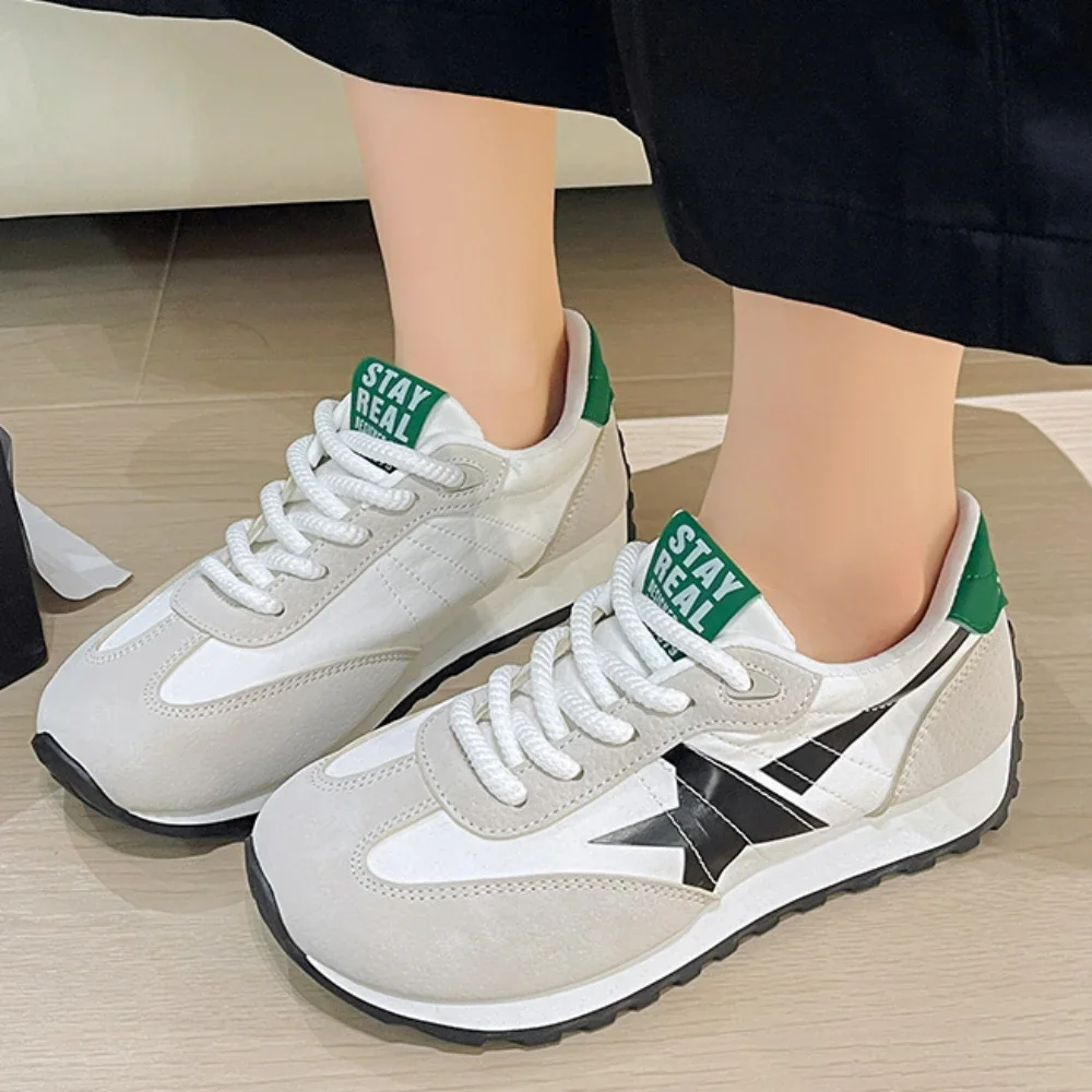 

Кроссовки женские на платформе, дышащие лоферы, на шнуровке, Повседневная прогулочная обувь, дизайнерские, лето