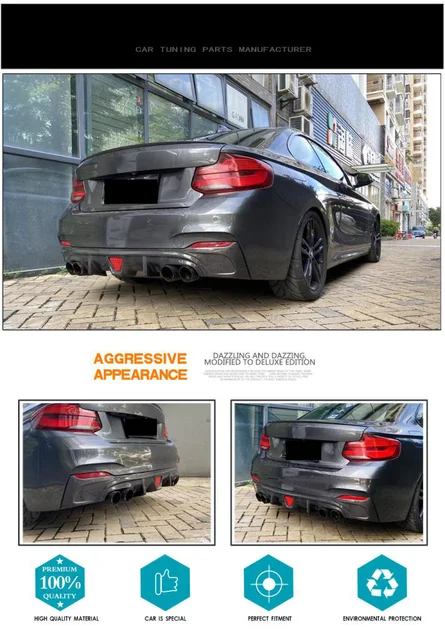 ERBV Fiber De Carbone Spoiler Arrière Wing Cover Lip Spoiler Car Styling  Carrosserie, Aile Arrière Convient pour BMW Série 2 F22 228I M235I 220I  2014 2015 : : Auto et Moto