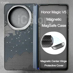 Ultra - Thin Magnetic Hinge Case - Aramid Carbon Fiber Protection with MagSafe Compatibility for HONOR Magic V5 (Galaxy Hinge(Mag)A)