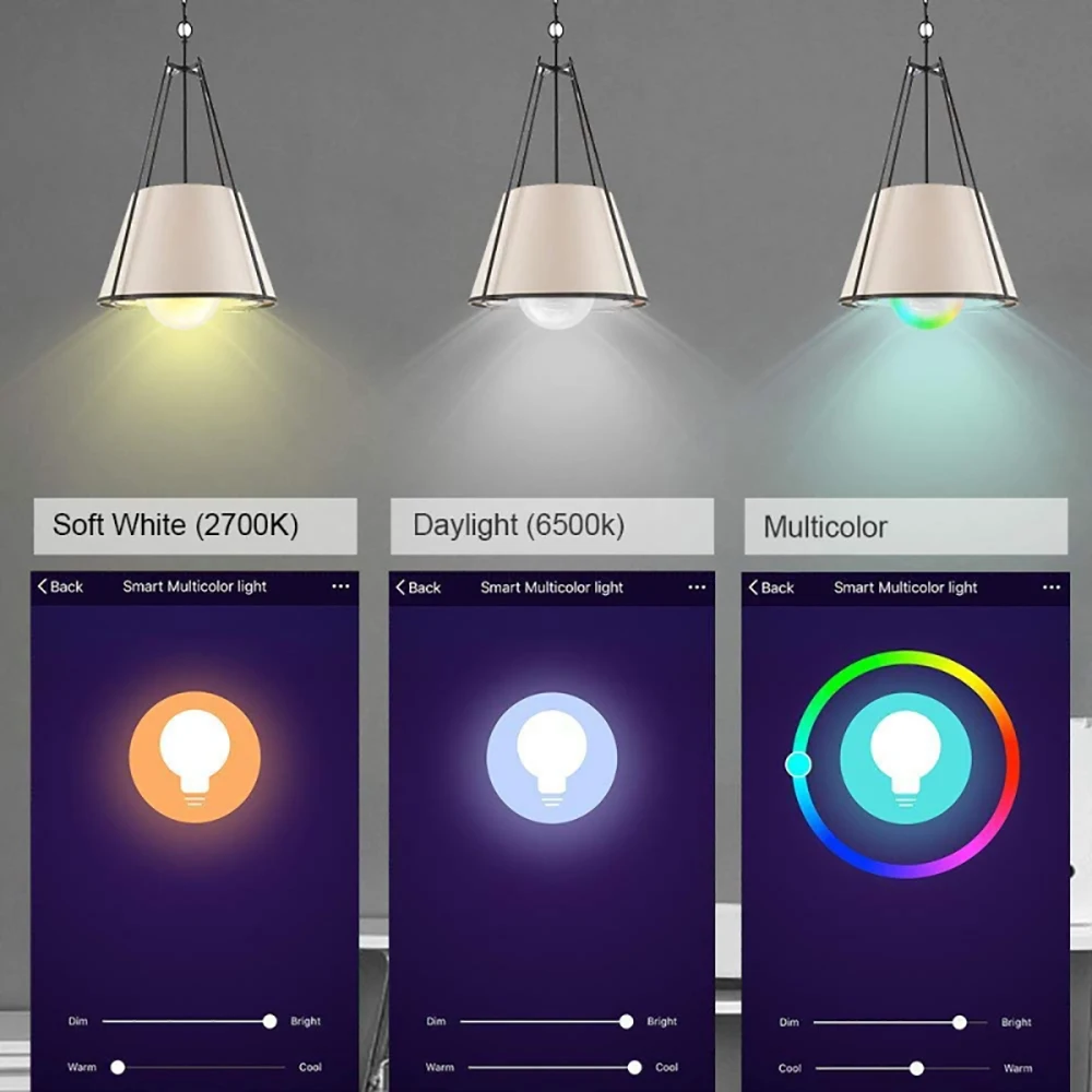 Tuya 15W WiFi E27 Smart Dimmable Bulb RGBCW 100-240V LED Light Smart Life App Control Support Alexa Google Home Alice smart light bulb adapter