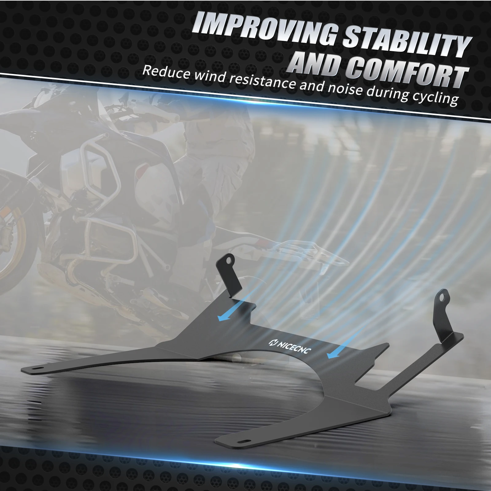 Motorrad-Cockpitverkleidung Aufwindabweiser für BMW R1250GS 2018-2023 2022 2021 2020 2019 BMW R1200GS 2016-2018 2017 – Detail 2