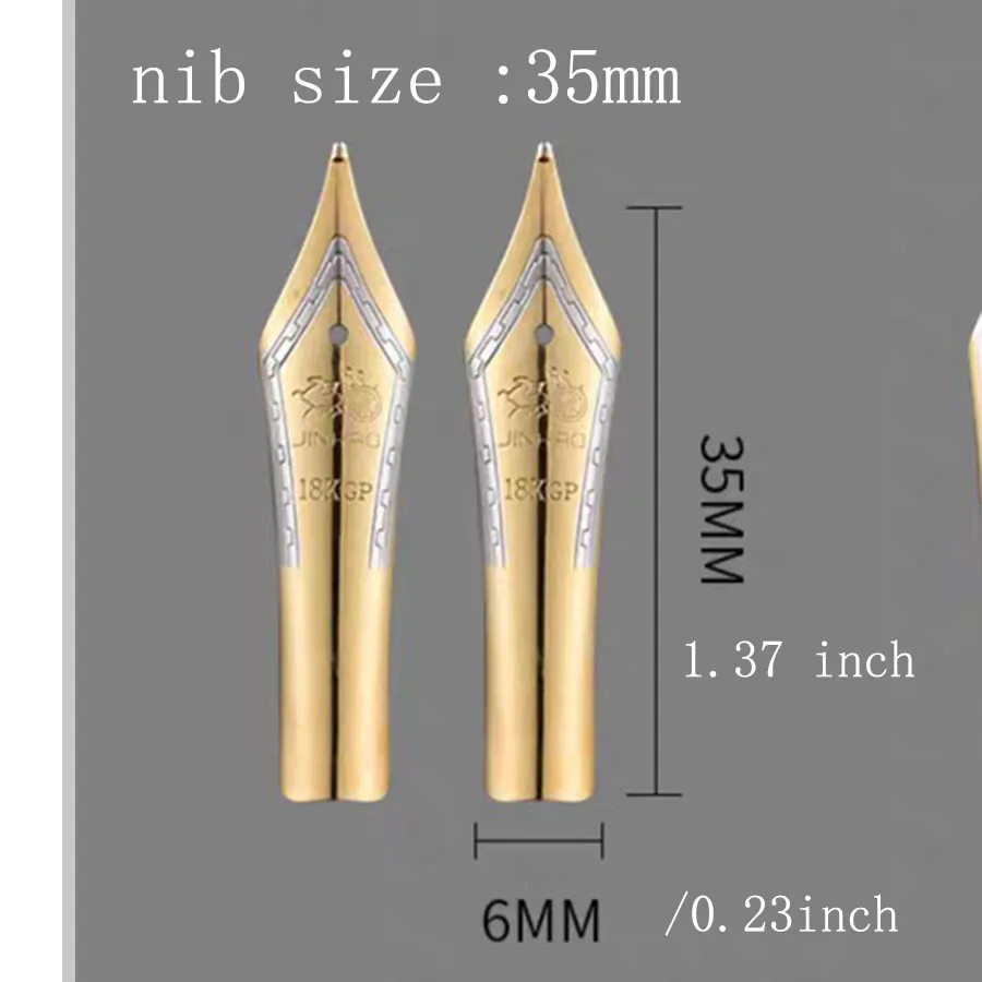 Set of 3 Jinhao 100 Fountain Pen Nibs with Black Section Feed ( F and M) Gold/Silver Trim-Compatible with Jinhao 159,750,450, 82 2