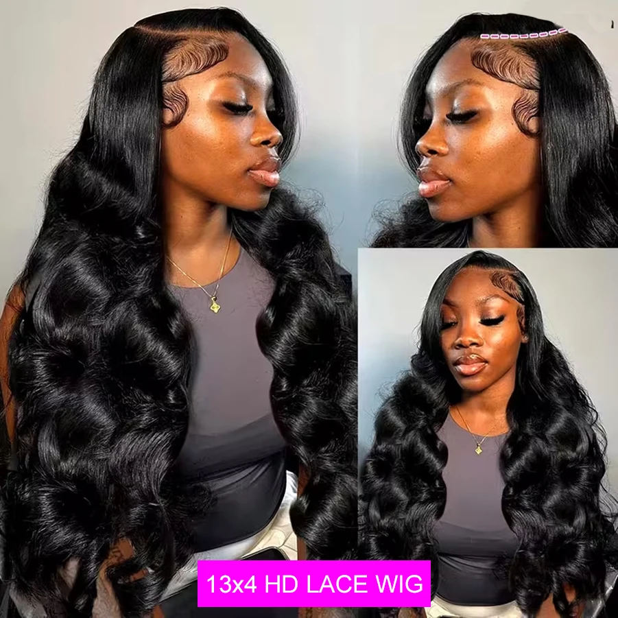 200% Density 13x4 Lace Front Wigs Body wave HD Lace Front Wigs Human Hair Pre Plucked Brazilian Human Wig Hair Wigs for Women 2