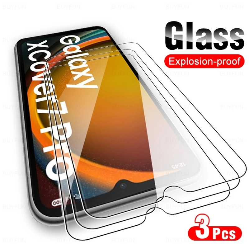 Samsung XCover Tempered Glass Screen Protector - 3 Pack, 9H Hardness, HD Clarity