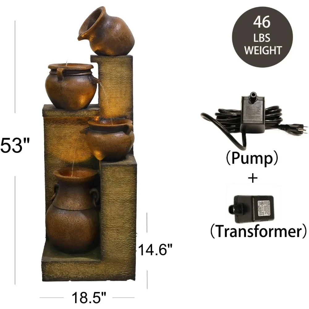 53" Outdoor Garden Fountain 6