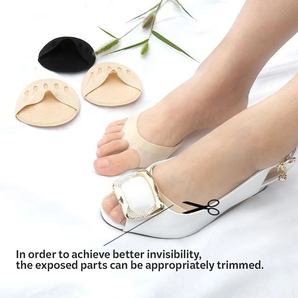 여성용 하이힐 앞발 패드 2개, 다섯 발가락 반깔창, 충격 흡수 발 통증 관리 발가락 패드 삽입물