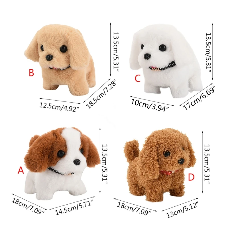 Walking Barking Cute Puppy Pet Dog Toy with Battery Control Halloween Birthday Gift for 3 Year Old Boys Girls