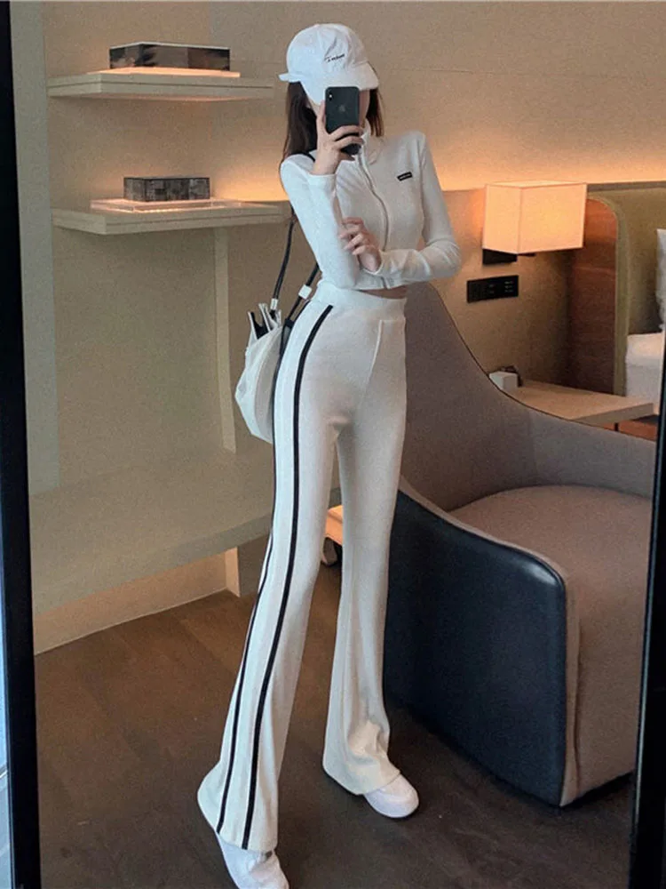 Summer Leisure Sports Suit Women Summer Sportswear Short Waist High Waist Bind Feet Pants Two-Piece Fitness Exercise Set