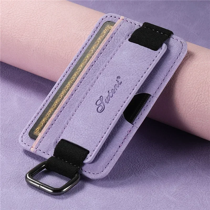 Luxury Universal Leather Stick-On Case with Card Holder