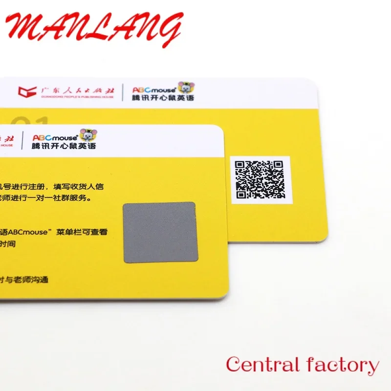 

CustomCustom Promotional Membership Loyalty PVC Plastic Scratch Off Card With QR Code