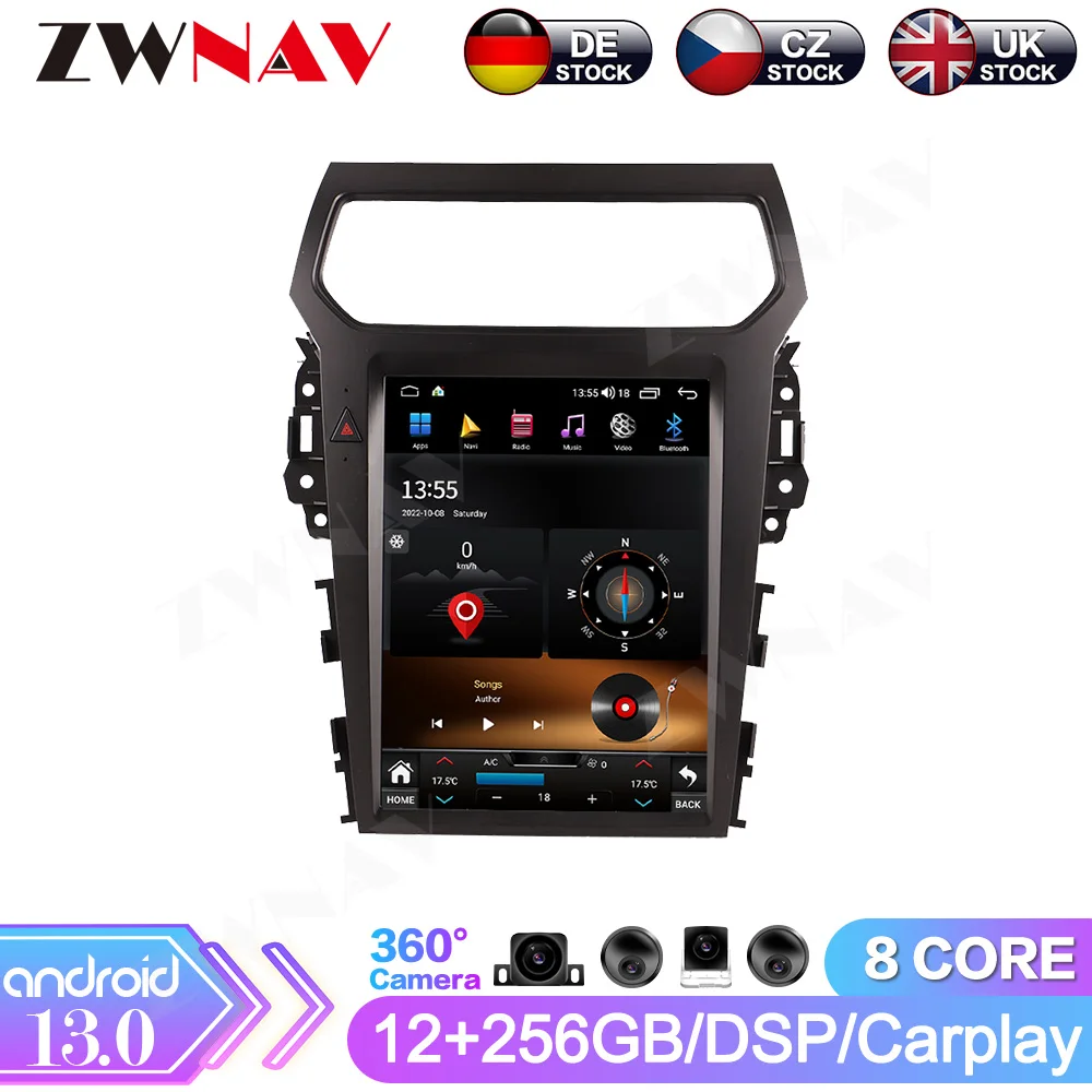 

Android 13 For Ford Explorer 2014-2019 Car Radio Auto Navigation GPS Stereo Video Player Multimedia Autoradio Stereo DVD Carplay