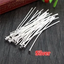 Assorted Color Flat Head Pins for Jewelry Crafting - 200pcs Pack (Silver)