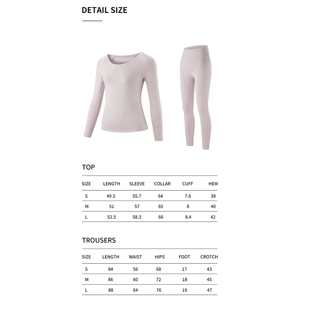 Ohsunny Women's Thermal Underwear Clothing Set Solid Autumn Winter Clothes Warm Intimates Long Johns 2 Pieces Home Lingerie