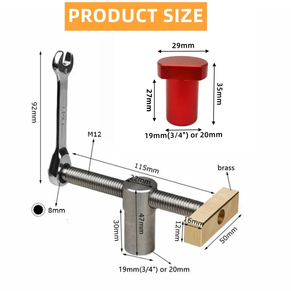 Pince à Cliquet Pour Établi Bois (Trou 19mm) - Acier Chrome Vanadium, 160mm, Auto-Alignante