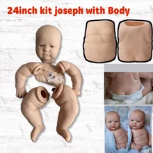  FBBD 24 Inch Joseph Unpainted Bebe Reborn Doll Kit with Body New Mold Lifelike Soft Touch Reborn Baby Doll 