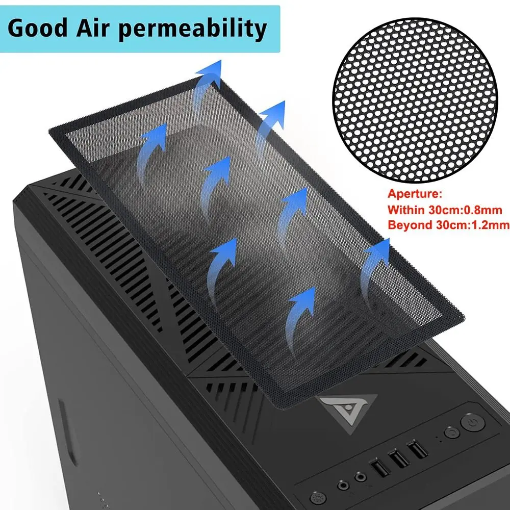 새로운 PVC 먼지 필터 커버 마그네틱 프레임 120mm/140mm PC 팬 먼지망..