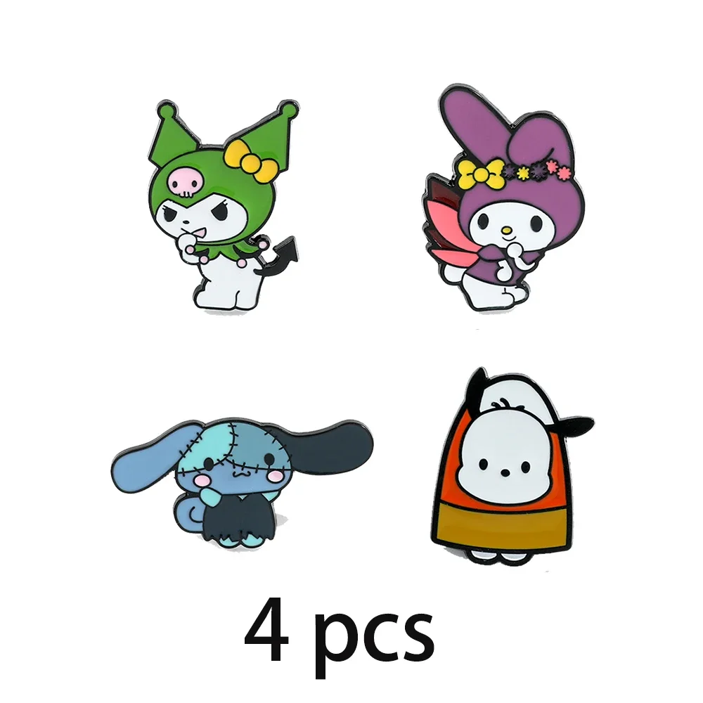 4/8 pçs dos desenhos animados pirata kulomi broche bonito olá kitty esmalte pino de metal crachá mochila roupas jóias