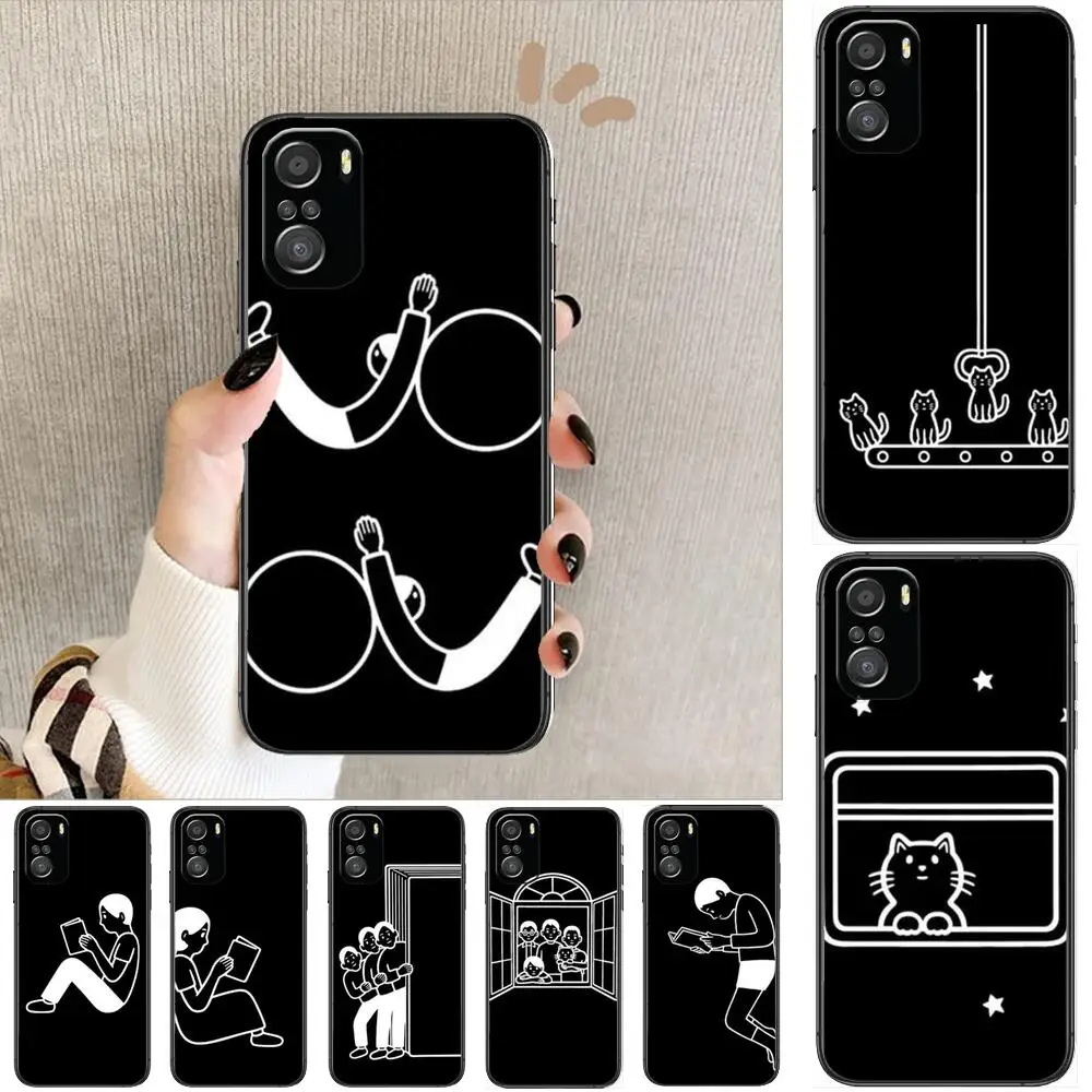 

Noritake Cartoon Aesthetic art For Xiaomi Redmi Note 10S 10 9T 9S 9 8T 8 7S 7 6 5A 5 Pro Max Soft Black Phone Case