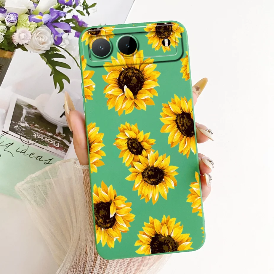 Sunflower Artistic Soft TPU Phone Case - Pretty Girl Design