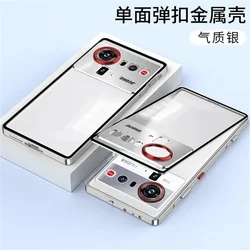 Premium Alloy Metal Lens Protection Case with Transparent Tempered Glass - Shockproof and Durable Protective Cover for ZTE nubia Z80 Ultra (Silver)