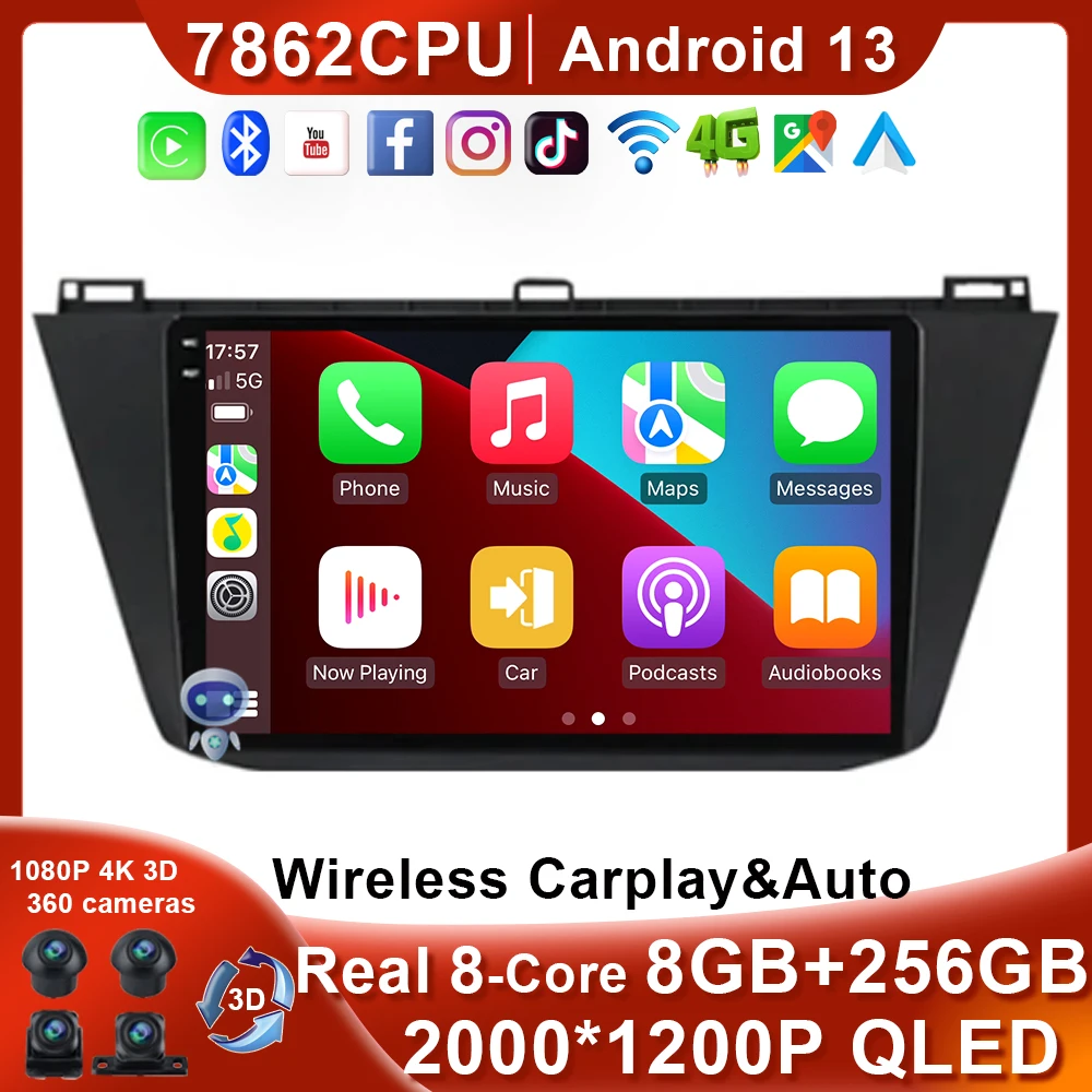 

Real 8-Core для Volkswagen Tiguan 2 Mk 2016 -2022 WIFI GPS Автомагнитола мультимедийный видеоплеер Carplay автонавигация BT No 2din