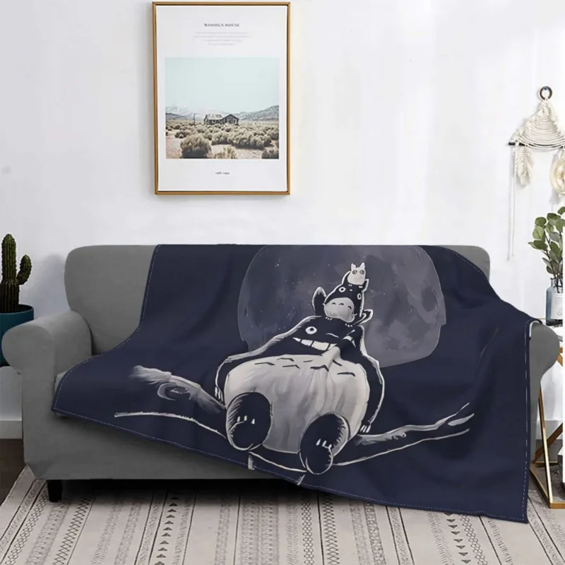 

At Night Blanket Anime Fleece Plush All Season Breathable Lightweight Thin Throw Blankets For Car Rug Piece