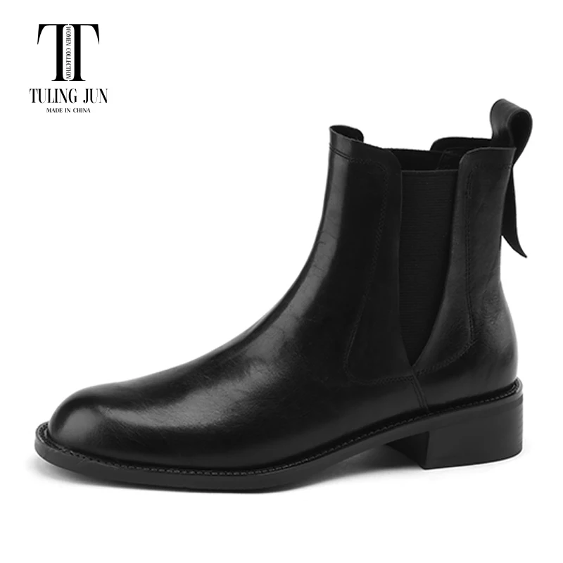 

TULING JUN 2023 New Autumn And Winter Women's Boot Chelsea Booties Soft Comfortable Simplicity Medium Heel Shoes For Women L