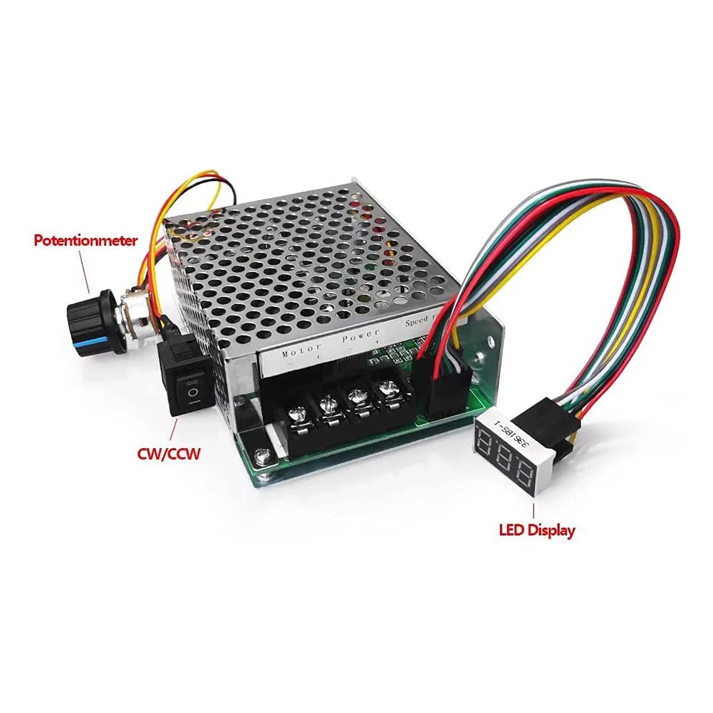 

1PCS PWM Motor Speed Controller DC 10-55V Motor Driver MAX 60A CCW Reversible 12V 24V 36V LED Display 110mm*78mm*38mm